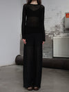INTO THE EAST 25 Autumn/Winter Khaki Gray/Black Knitted Hollow Straight Pants ITE-E1DGSS021BL20PT-HEI Black (E1DGSS027CM20PT)